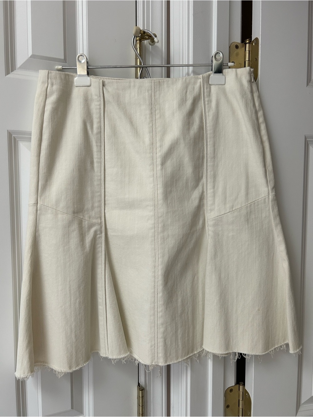 White House Black Market Cream A-Line Panel Skirt